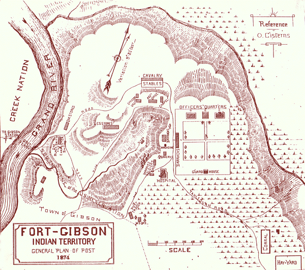 Map of Fort Gibson